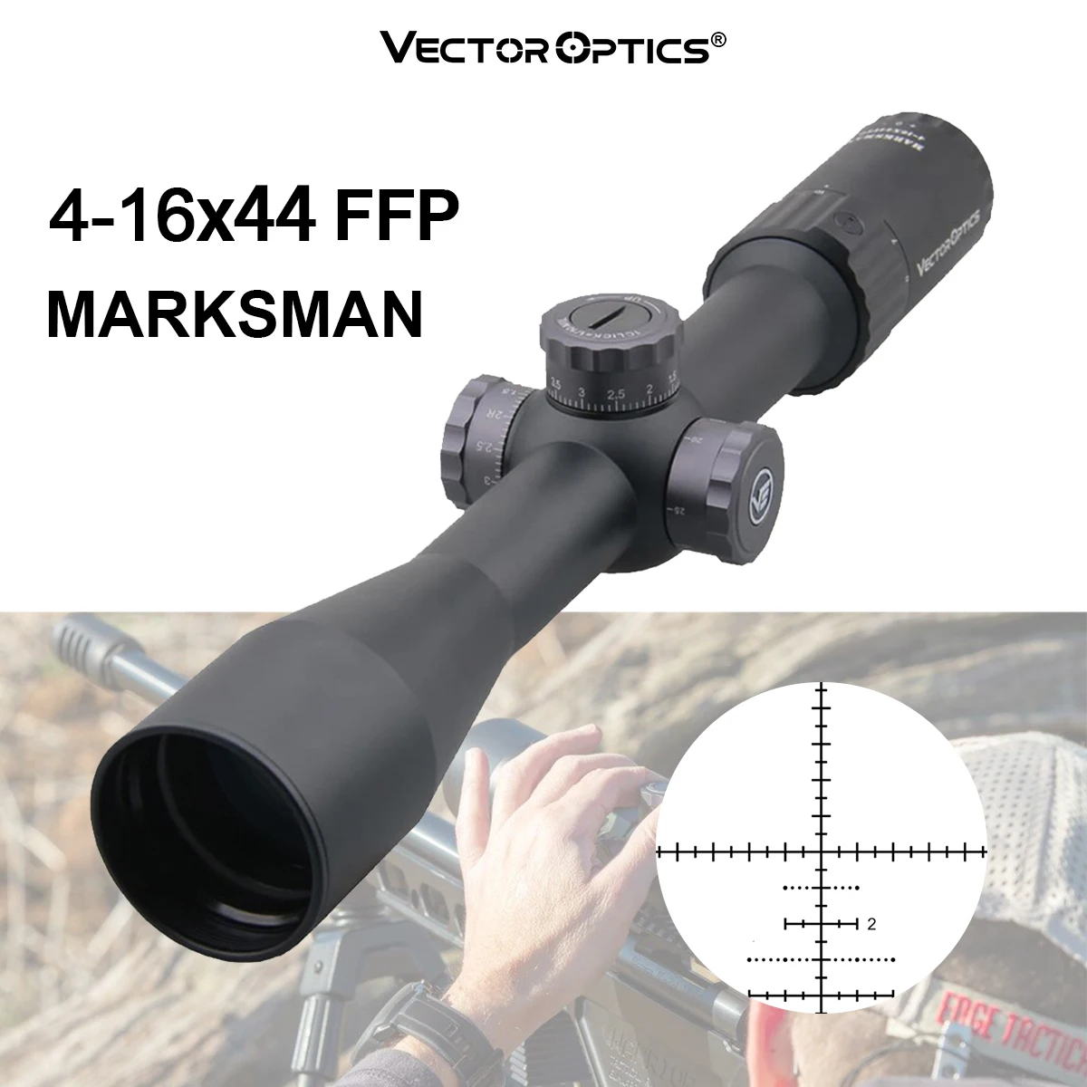 VectorOpticsMarksman416x44FFPRiflescopeOpticalTacticalScopes