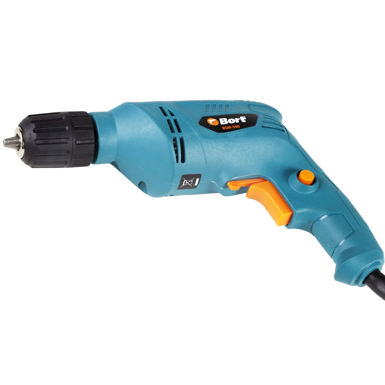 Дрель электрическая Bort BSM-540 (быстрозажимной патрон, функция реверса, скоба для крепления на ремне)