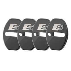 4PCS Car Door Lock Cover Case Sticker - Stylish Auto Accessories - 4PCS (S - Black)
