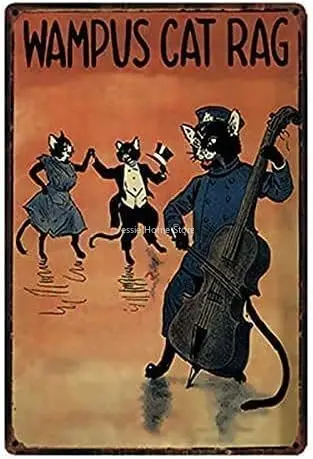 

Retro Metal tin Sign Funny Cat Rag Love Cats Bedroom Kitchen Bar Office Dining Sign For Home Cave Garage bar Wall