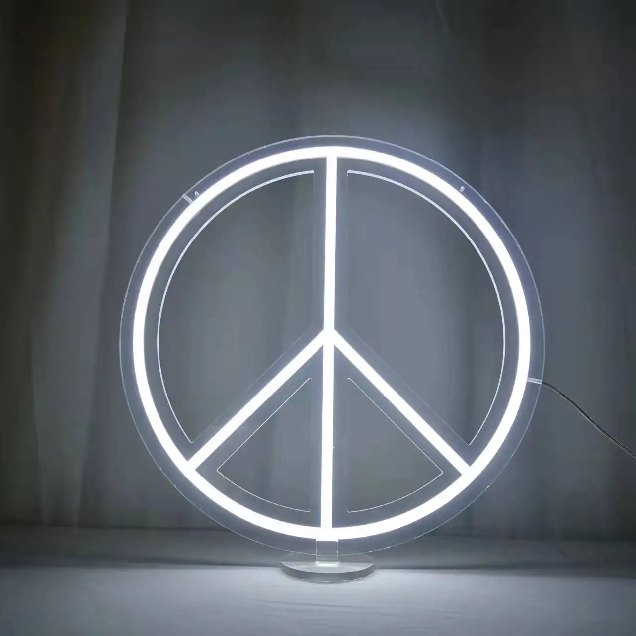 LED Peace Neon Sign Reflects People's Best Wishes Better Together Peace 12 inches USB Powered Peace Symbol Light 5