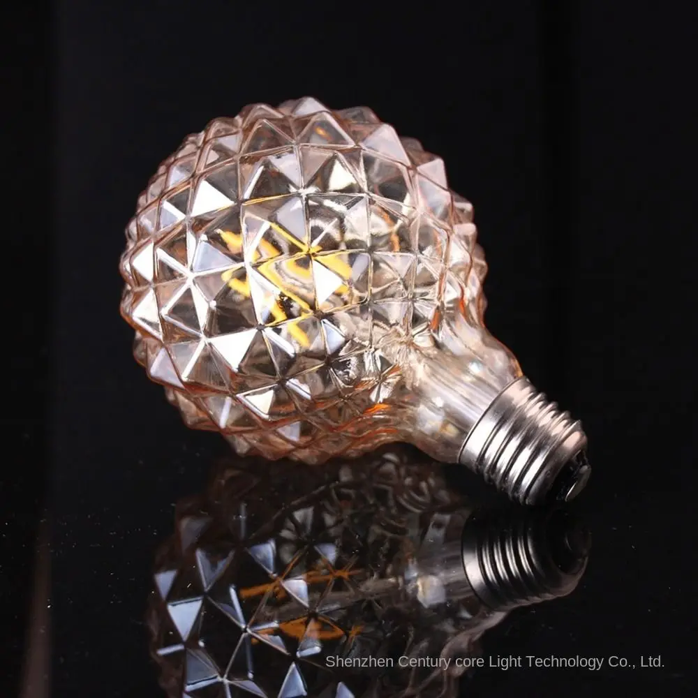 Filament Vintage Retro Bulb E27 220V Edison Lamp Edison Lamp Electroplated Gray G95 Filament Lightbulb Ball Light