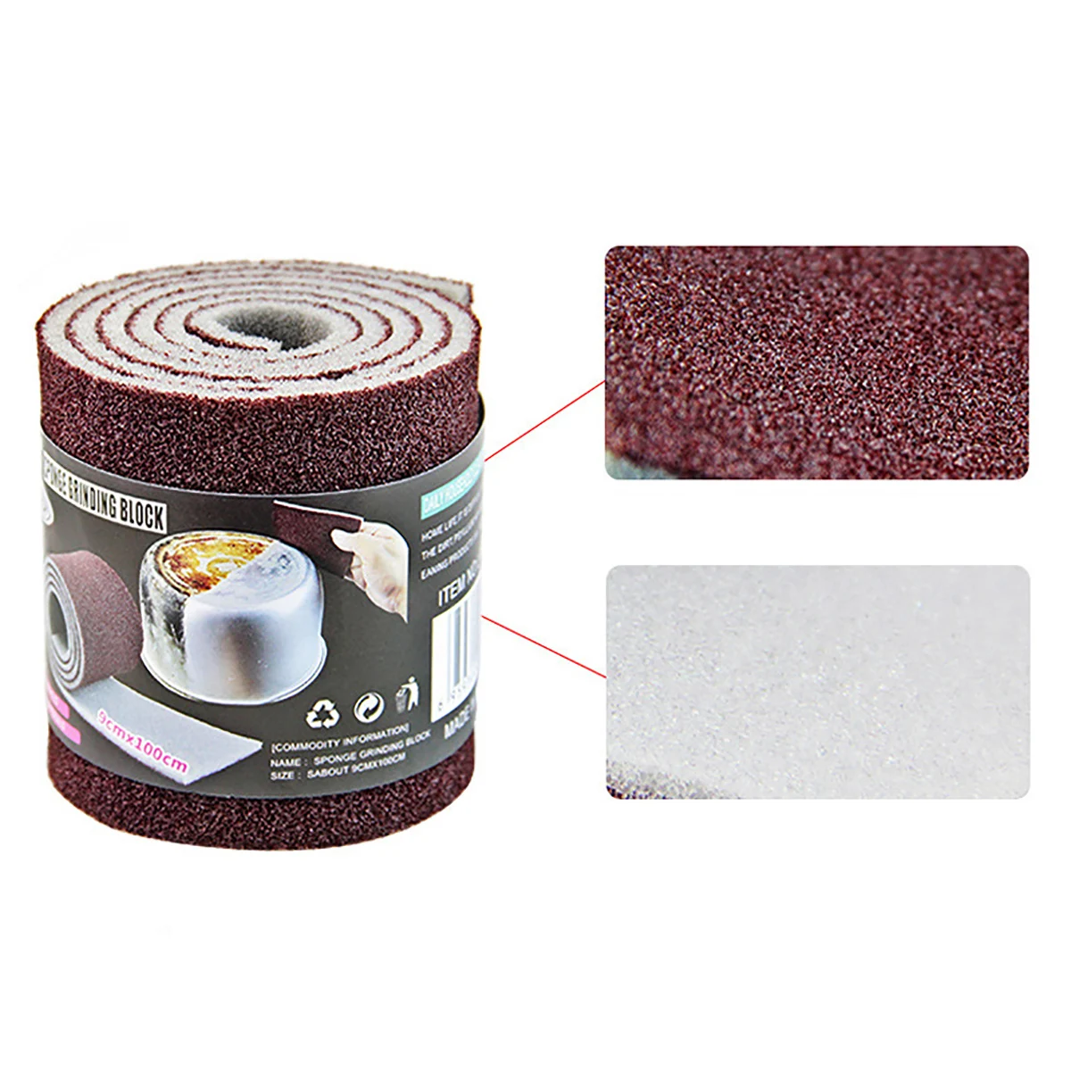 

1 Roll 9CM*100CM Free Cutting Dish-Washing Sponge Scrub Pot Cleaning Brush Cooking Utensil Rust Remove Home Kitchen Scouring Pad