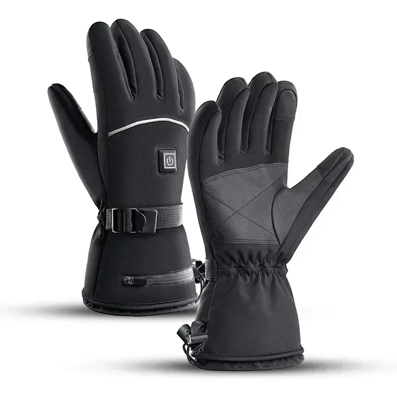 Electric Heated Gloves Touchscreen Heating Thermal Gloves Winter Moto Heated Outdoor Warm Waterproof Windproof