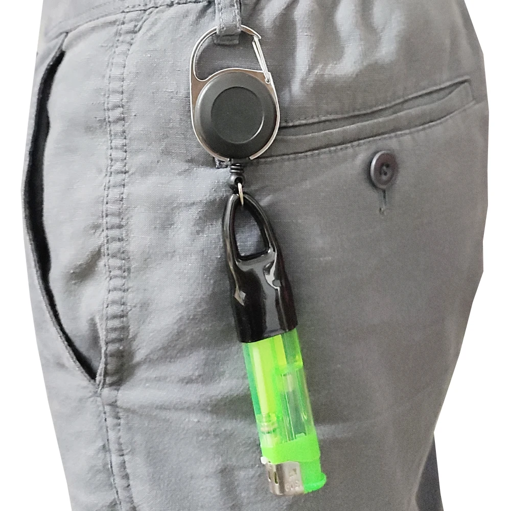 Silicone Lighter Protective Cover Retractable Keychain Regular Size Lighter Holder Sleeve Clip 1Pcs smoking accessories
