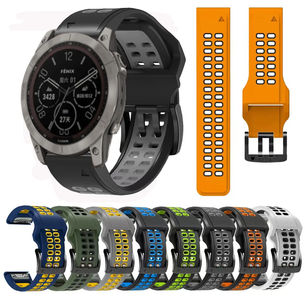 

Silicone Watch Strap For Garmin Fenix 7X 7 6X 6 Pro 5X 5 Plus 3 HR/TACTIX DELTA/EPIX 945 Smart Watch 26mm 22mm Easy Fit Bracelet