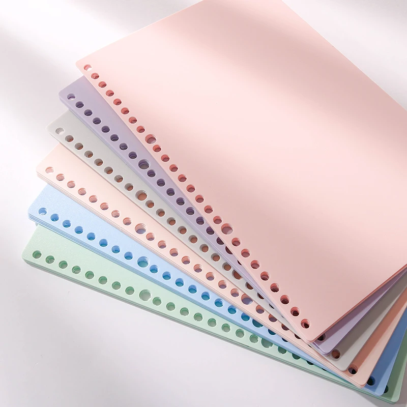 

6 Sheets A4 B5 A5 30/26/20 Holes Transparent PP Loose-leaf Cover Index Divider Separator Notebook Accessory Stationery Useful