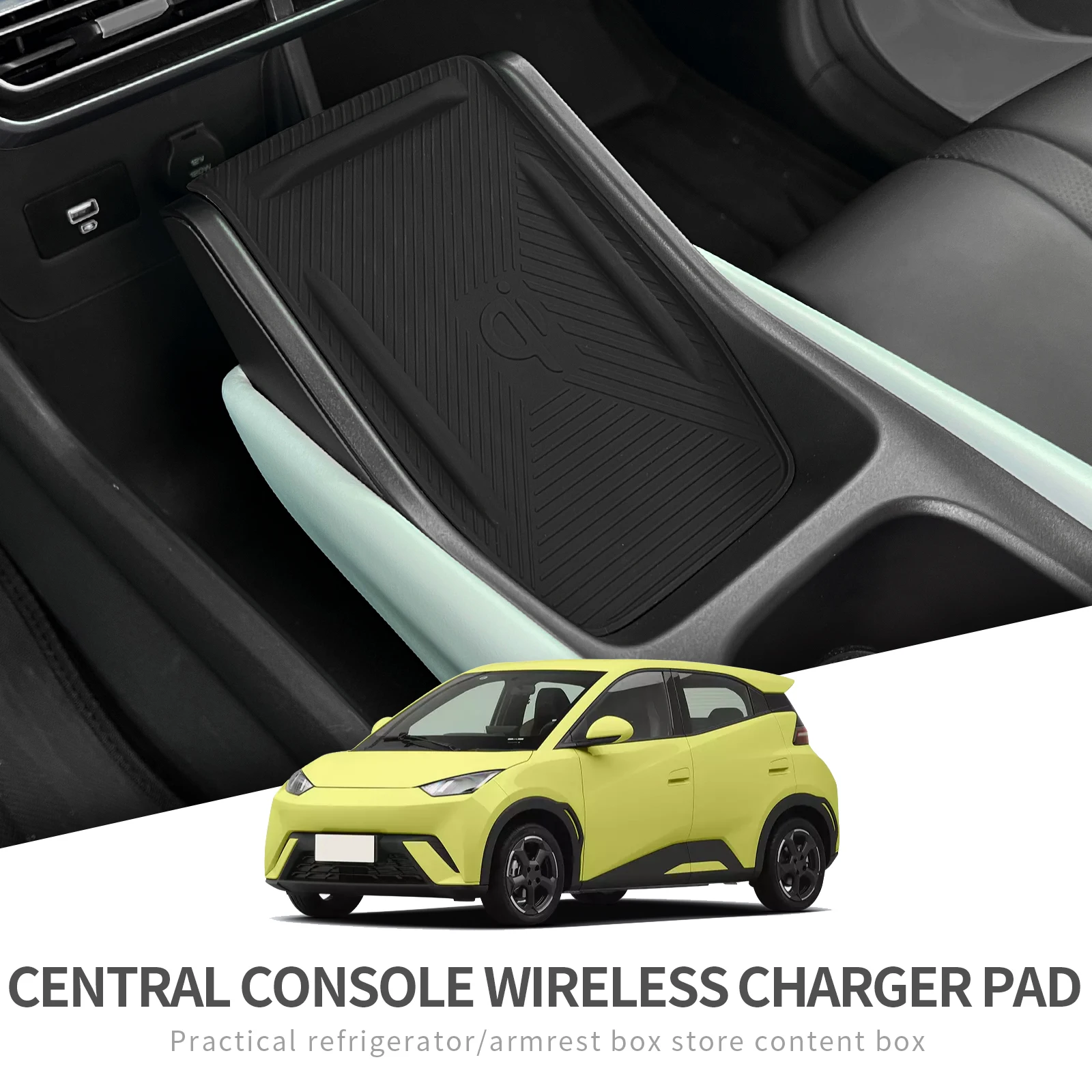 Wireless Charging Pad Silicone Anti Slip Pad Silicone Anti Skid Pad for BYD SEAGULL/BYD Dolphin Mini Anti-slip Mat Silicone Car Center Console Wireless Charger Pad Accessiories