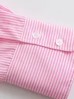 Striped Loose Shirts With Pocket for Women, Long Sleeve, Button-up Blouses, Chic Tops, Female Fashion - Image 6
