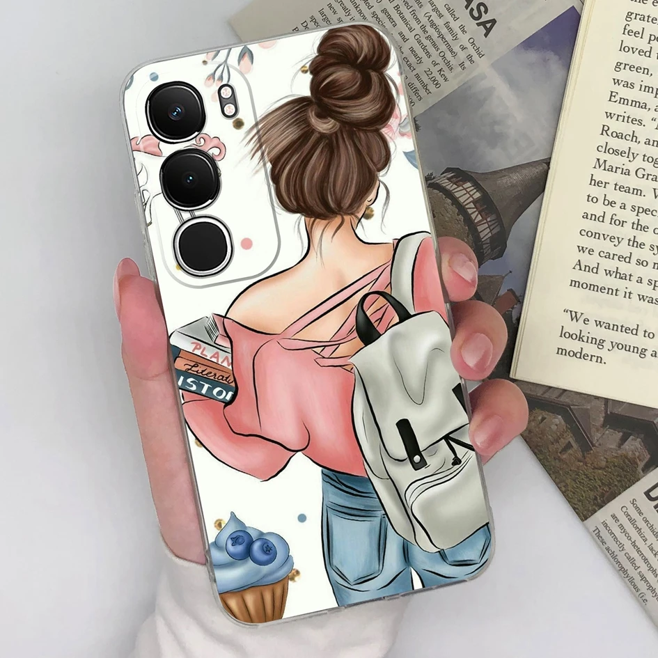 Floral Pattern Clear Silicone Anti-Slip Protective Ultra-Thin Phone Case