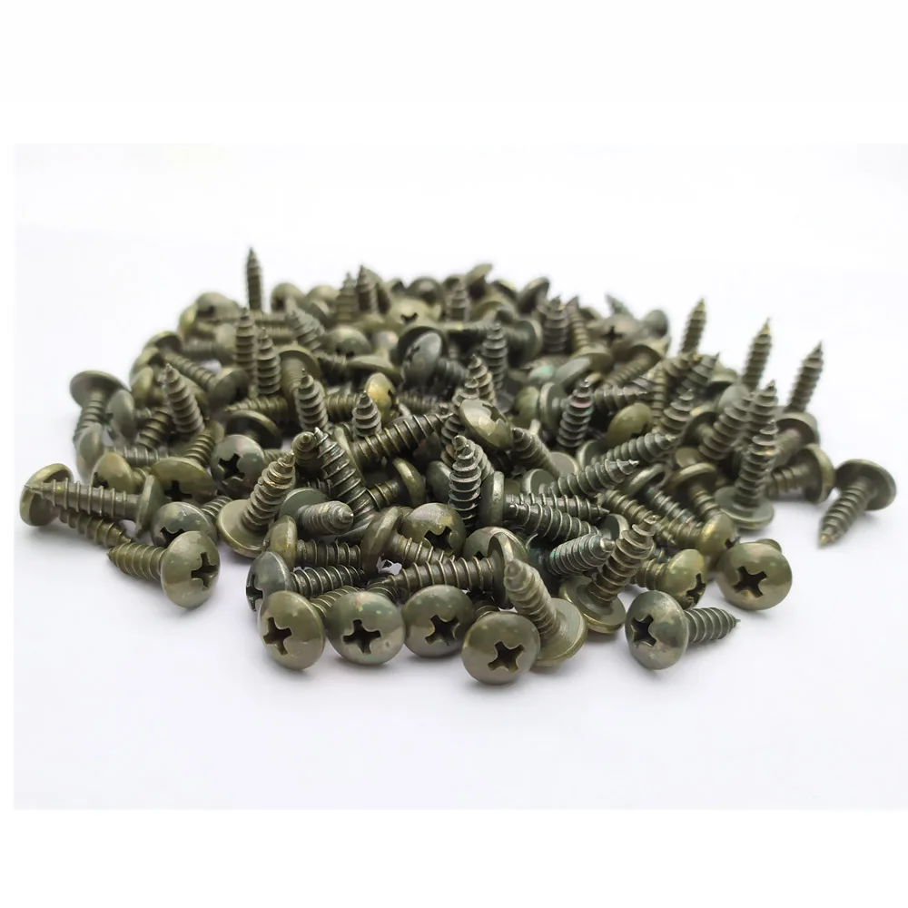 100pcs Plastic Cover Metal Retainer Self-tapping Screws Bolts M4 M5 for Car Motorcycle Scooter ATV Moped E-bike