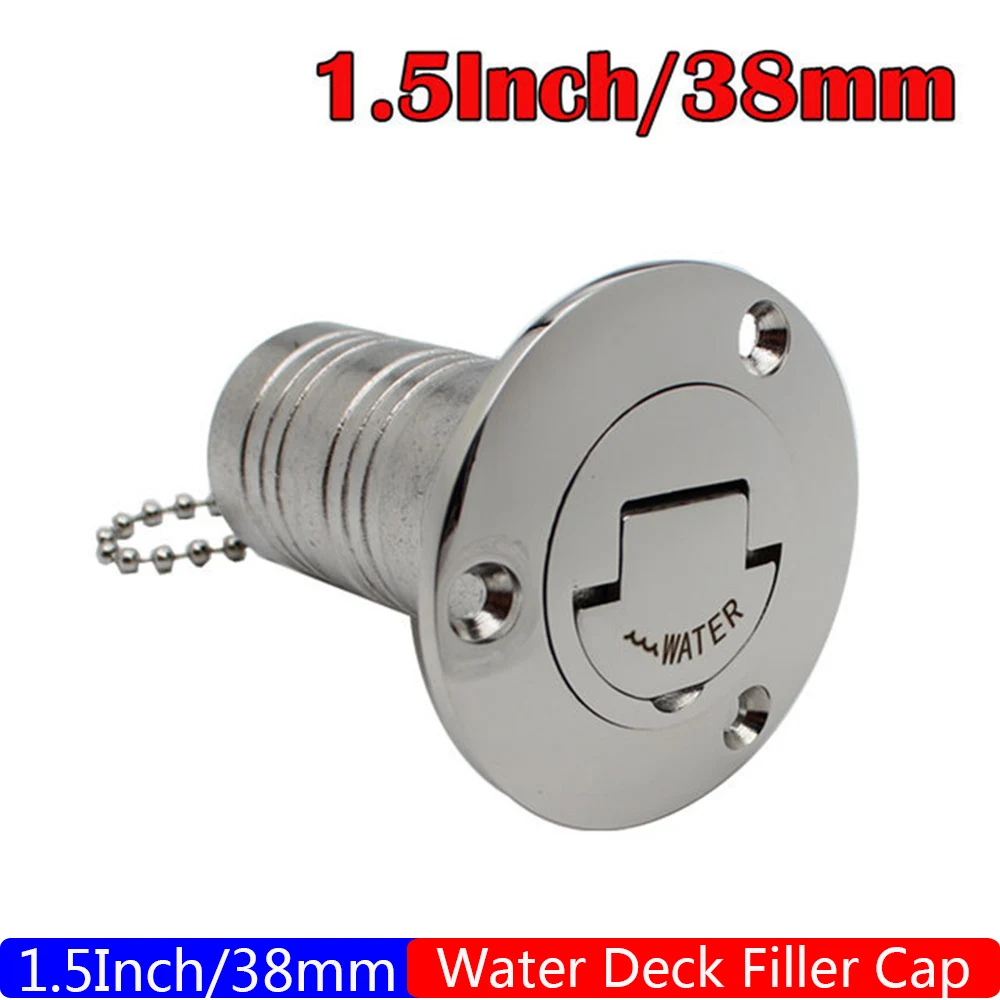 Stainless Steel 316 Deck Filler Cap - Mirror Polish Marine and RV Hardware for Gas, Diesel, Fuel, and Waste Water