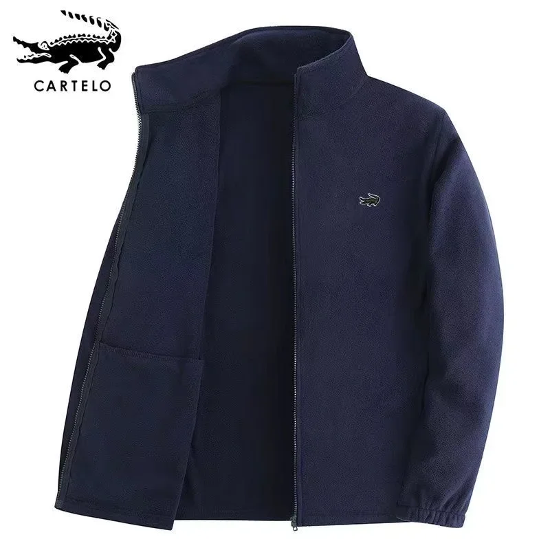 

Ветровка CARTELO Мужская, теплая куртка с вышивкой, плотная, с высоким воротом, повседневная, модная, осень и зима