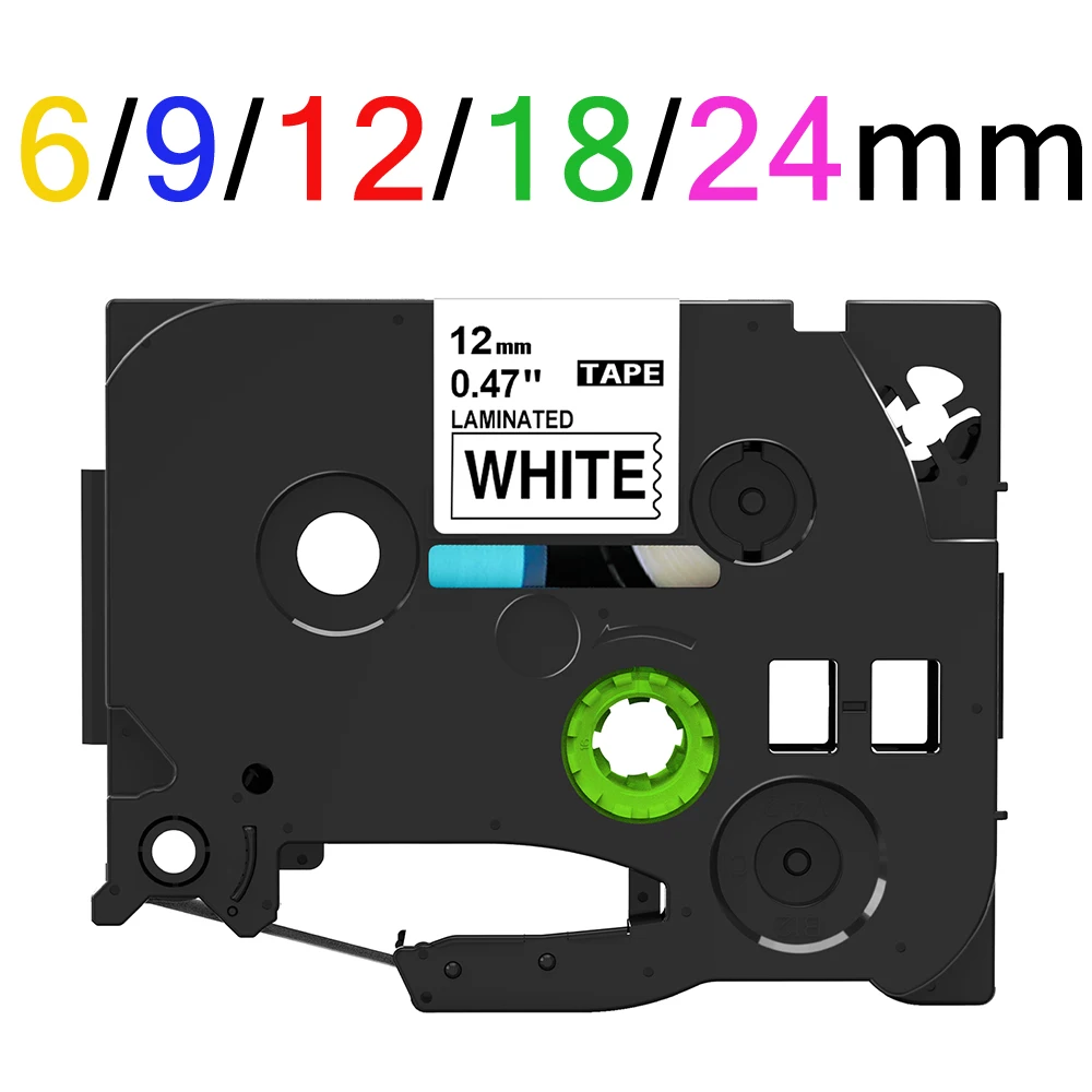 AZe-231 라미네이트 AZe 라벨 테이프, Brothe P-touch 프린터 PT-E500W PT-D200 PT-H107 PTP710BT tze-231 tze221 과 호환, 6mm, 9mm, 12mm 