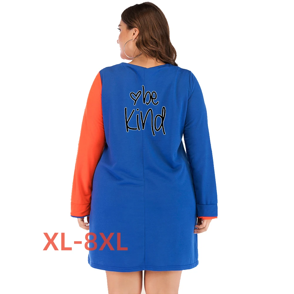 

Plus Size 4xl 5xl 6xl 7xl 8xl Formal Dresses for Women Be Kind Love Print Vestidos Para Mujeres Formal Prom Cocktail