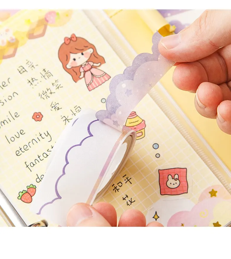 4/8 Pieces Set DIY Cloud Bronzing Film Sticker Handbook Decal for Beauty Makeup Reminde