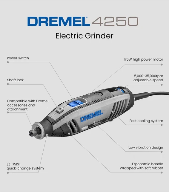 Dremel 409dremel 3000/4250 Mini Grinder Kit - Variable Speed,  Rechargeable, 35-piece Set