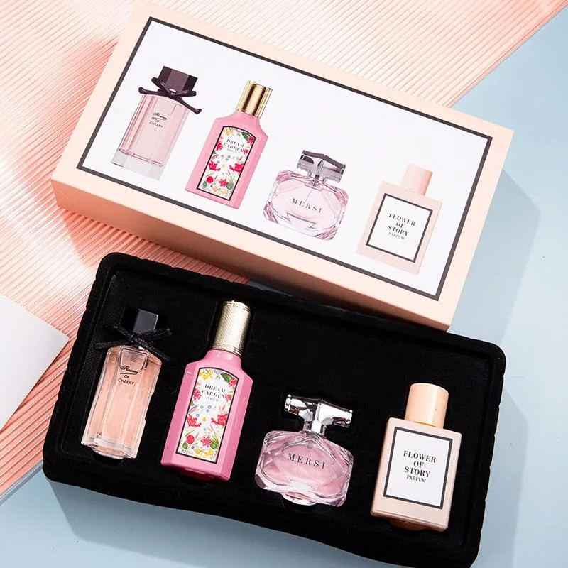 2024. gada jauns Hot Perfume sieviešu smaržu komplekta kastīte, četrdaļīgs komplekts Huayue Blooming Gift Box smaržas, izturīgas sieviešu smaržas_voghion.com