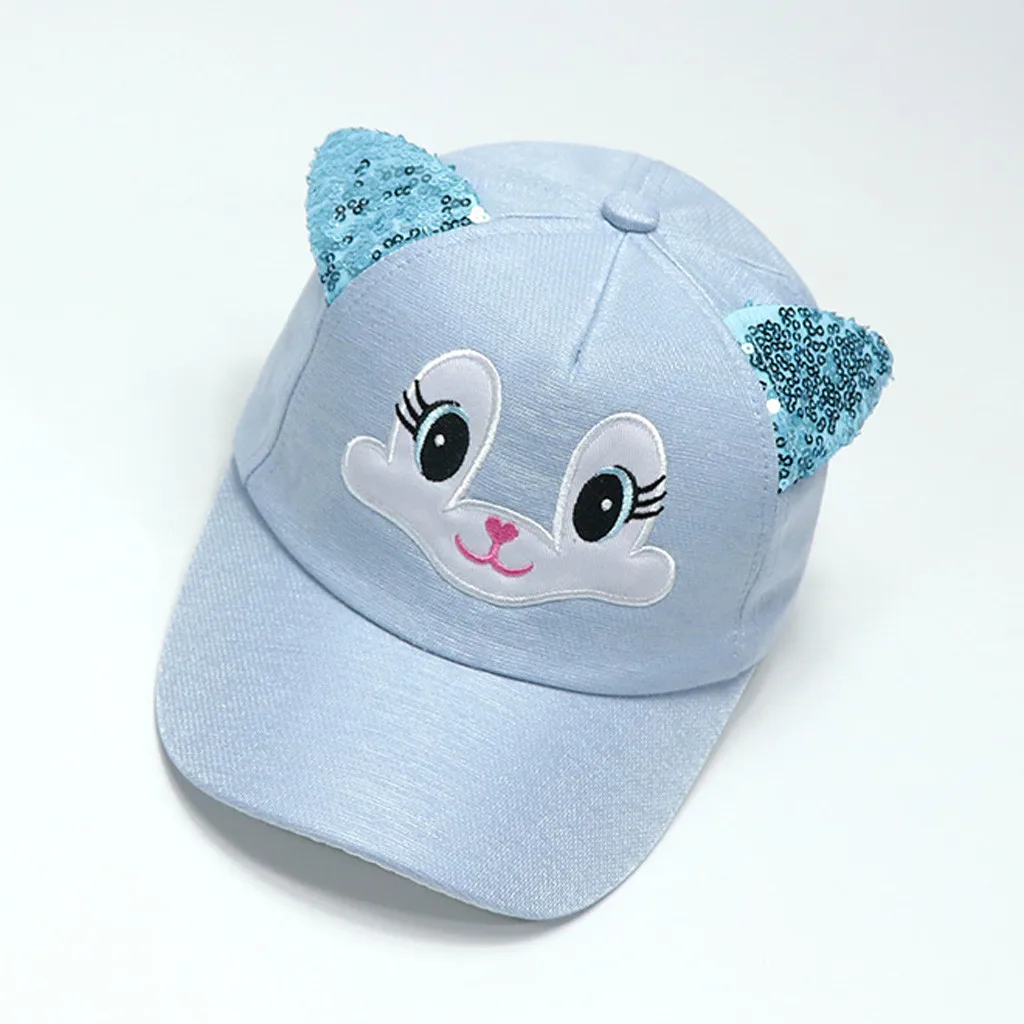 Child Hats Cartoon Cat Cute Ear Baseball Caps Baby Boys Girls Baseball Caps Soft Cartoon Hat Sunhat Baby Care панама детская