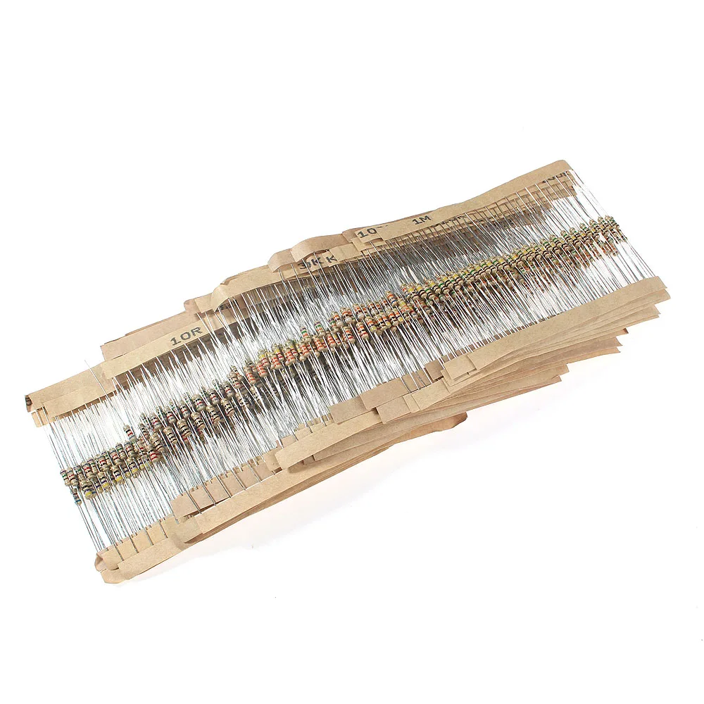 860 Pz 43 Valori 1/4W Resistore A Film Di Carbonio 1 Ohm ~ 1M Set Di Resistenza Assortimento Fai Da Te Elettronico 5% Set Di Resistori 10 Ohm 100 Ohm