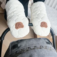 Baby stroller warm gloves Mobile phone touch screen handle windproof waterproof gloves with velvet handle pocket 1