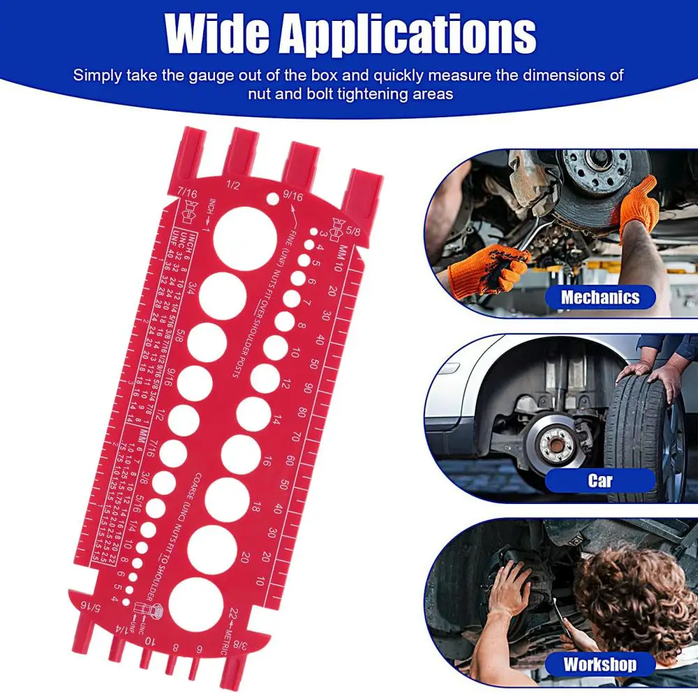 Portable Nut And Drill Bit Thread Checker Screws Measuring Imperials Tool Standard Metric Imperials Female Gaug screw gauge thread gauge