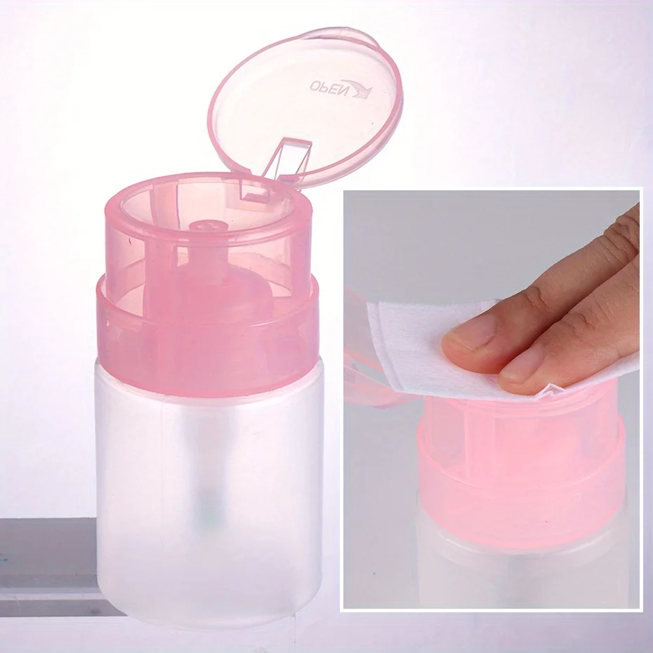 100/200ml Empty Press Pump Dispenser Plastic Lockable Leak-proof Nails Polish Remover Pressed Bottle Makeup Tools Liquid Storage Best Sellers In Beauty & Health