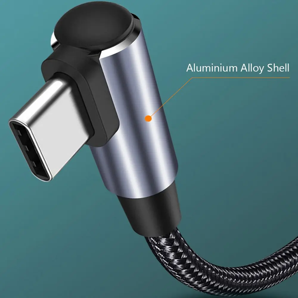 PD 고속 충전 라인 USB C에서 USB C 타입 케이블, 직각 와이어, 90 도 데이터 케이블, 노트북 휴대폰용, 60W