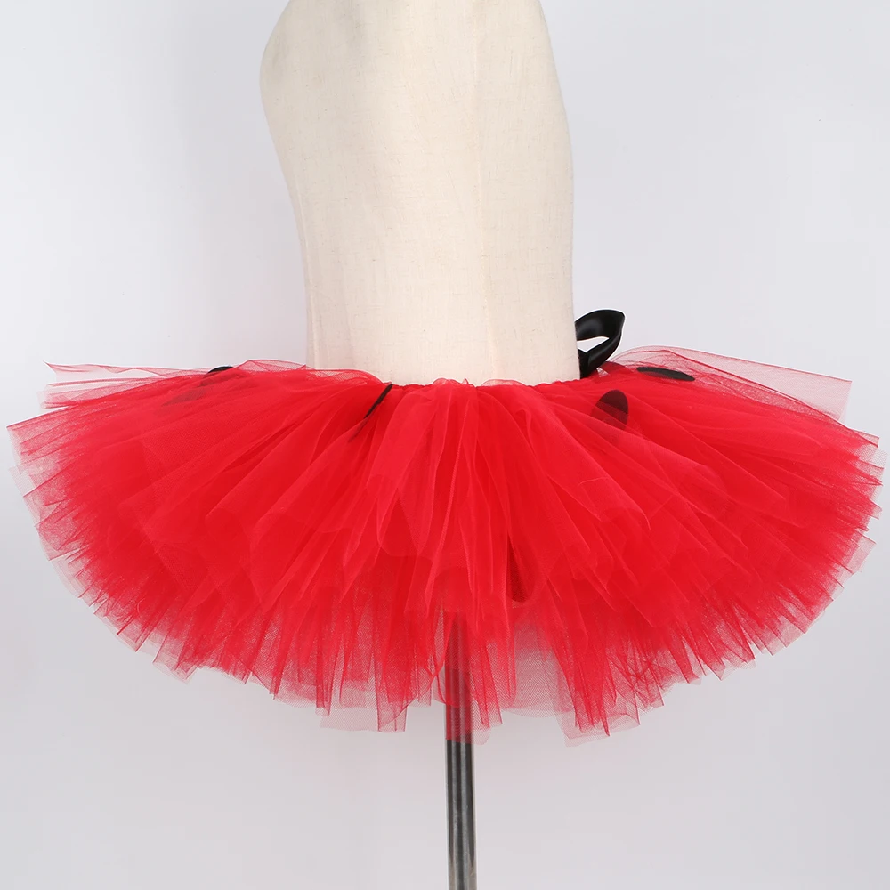 Girls Ladybird Tutu Skirt Set Red Dots Toddler Baby Tutus Fluffy Tulle