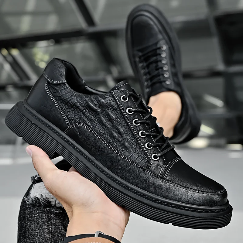 Scarpe casual in pelle da uomo Slip Comode in pelle Casual Trekking Walking Escursionismo leggero_voghion.com