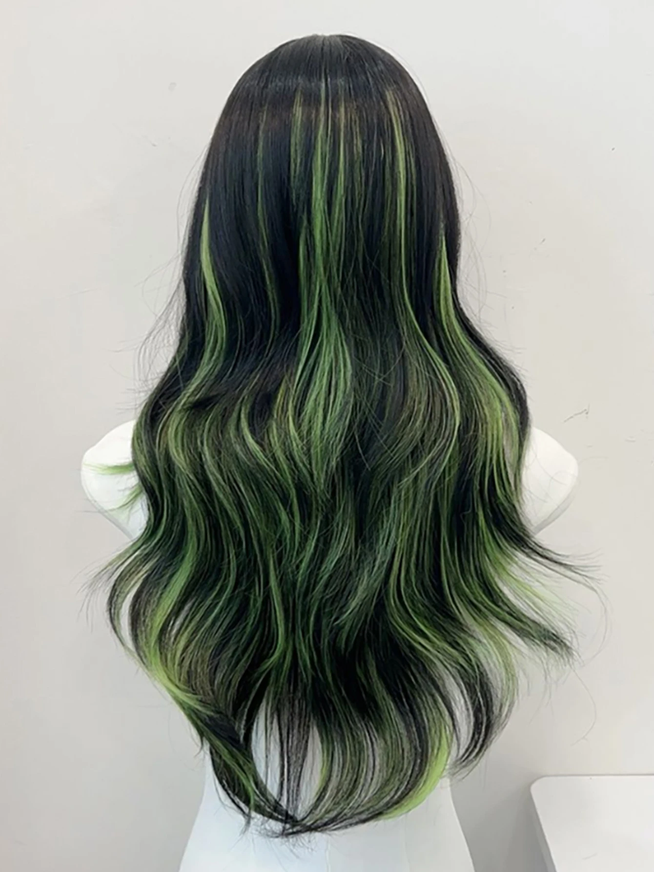 Black Green Synthetic Wig for Women Cosplay Party