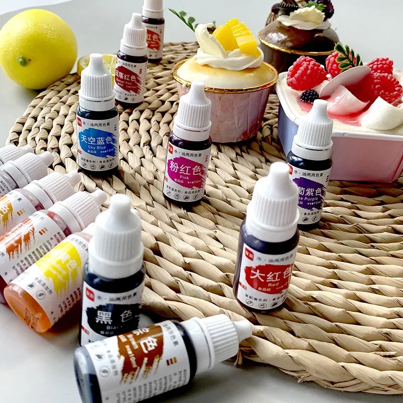 Coloring Set Bottle Cream Icing Colors 4Pcs 10ML Baking Cake Decorating for Fondant DIY Craft Clay Soap Macaron Pigment icing colors