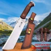 WPKOPYA(USA) Upgraded and thickened DC53 multi-functional Full Tang Chai knife + leather sheath, outdoor camping tool knife 1