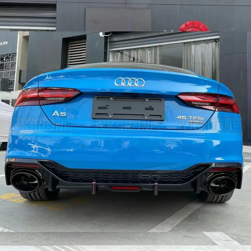 아우디 신형 A5 B9.5 S5 S-라인 해치백 2021-2022 자동차 액세서리용 브라이트 블랙 리어 범퍼 립 디퓨저