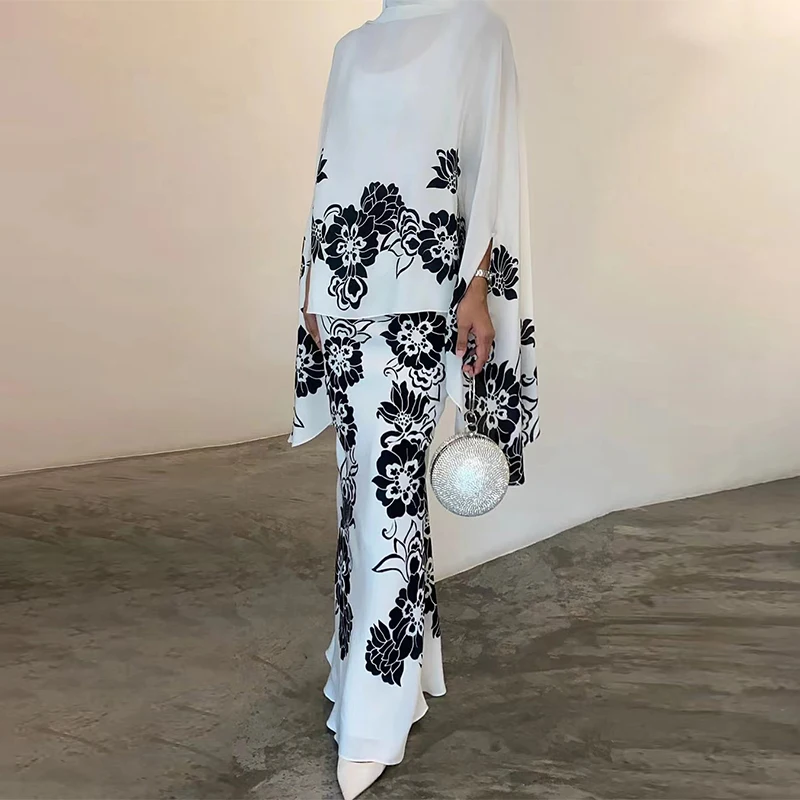 Vintage High Street Skirts Suits Spring Women Fashion Floral