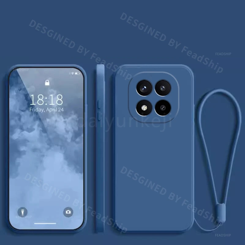 Premium Silicone Luxury Phone Case with Screen Protector Film, Soft Cover