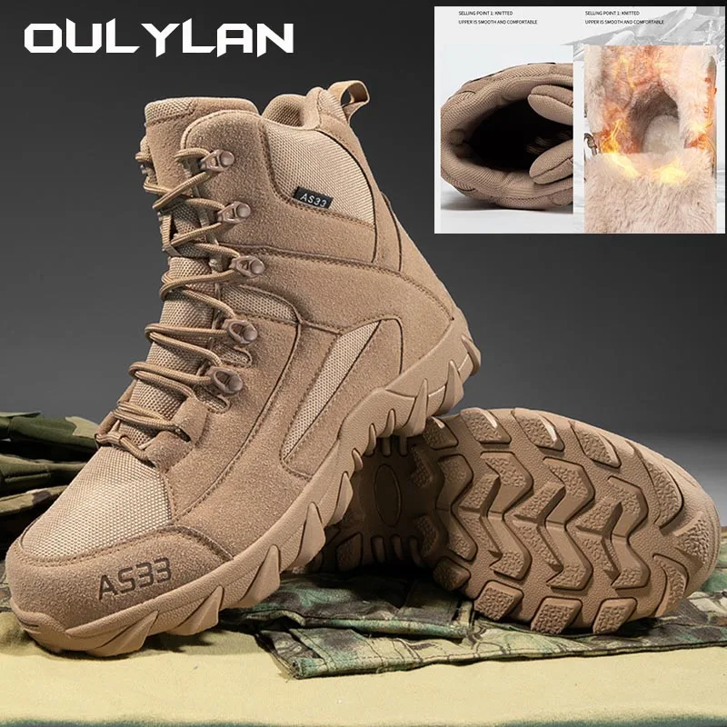 

Military Combat Boots for Men Women Tactical Boots Winter Warm Outdoor Camping Snow Boots Fashion Army Desert Hiking Sneakers