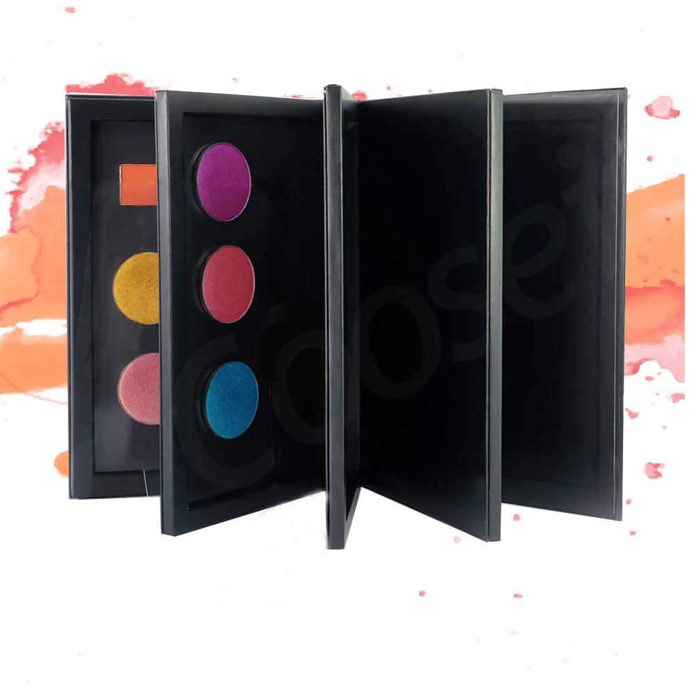 Coosei Book Shaped New Large Magnetic Eyeshadow Pallete 3/4 Layers EMPTY Big Makeup Palette Storage Box 60pcs 36mm Shadows 6