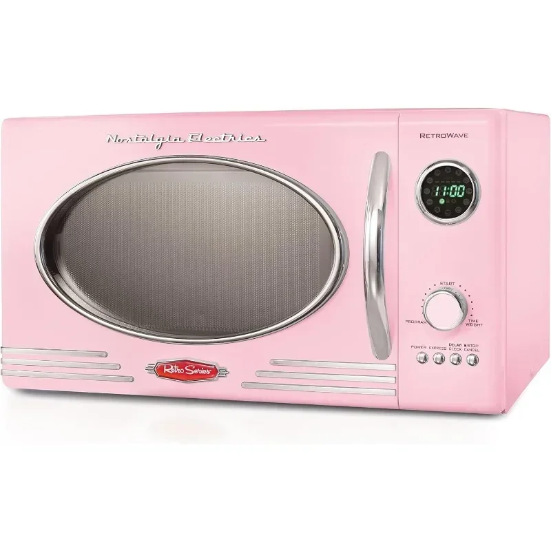 

Nostalgia Retro Countertop Microwave Oven - Large 800-Watt - 0.9 cu ft - 12 Pre-Programmed Cooking Settings