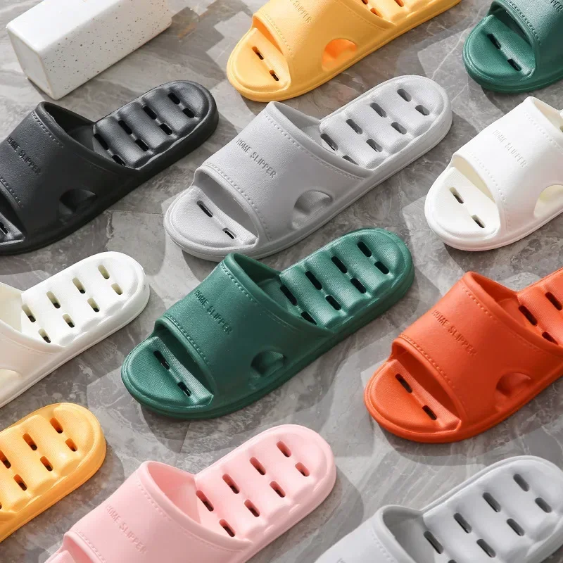 Quick-drying Man Women's Slipper Non-slip Soft-sole Bathroom Slippers Hollowed Out Leaky Slippers Casual Couple Home Slipper - 2