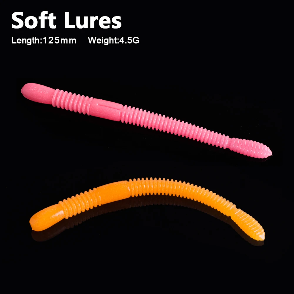 8 Teile/satz Schwimmende 4,5g/125mm Weiche Regenwurm Angeln Lockt Künstliche Stickbaits Locken Silikon Fisch Köder Bass Tackle pesca