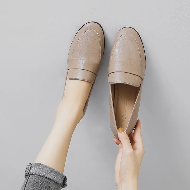 Loafers Shoes for Woman Slip on Oxford Shoes High Quality PU Leather Mocassins Flats Fashion Ladies Casual Walking Shoes