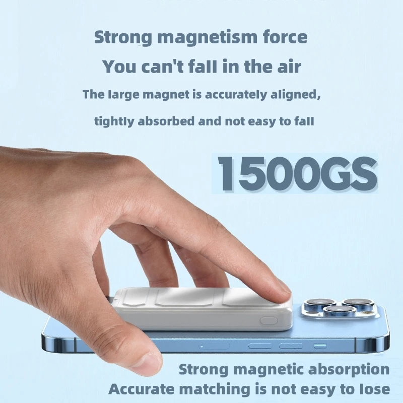 20000mAh 마그네틱 보조 배터리 휴대용 보조 배터리 15W 무선 급속 충전기 iPhone 15 14 13 12 외부 보조 배터리 팩용