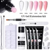 UR SUGAR 15ml Milky Jelly White Pink Extension Gel Set Nail Tips Glitter Hard Gel Semi Permanent Soak Off Nail Art Manicure Kit 1