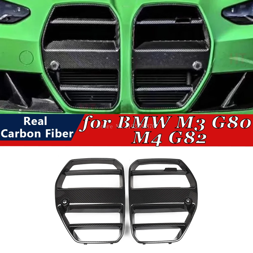 

For BMW M3 G80 M4 G82 2021-2023 ST Style Dry Carbon Fiber Car Accessories Front Grille Kidney Middle Net Grills Assembly Cover