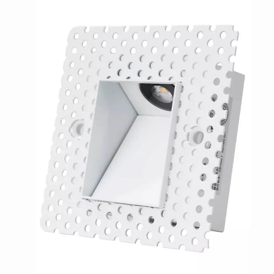 Luz de paso empotrada LED sin marco de 86*86 mm, 3 W, sensor de movimiento PIR para interiores, lámparas de esquina de pared, escalera, pasillo, escalera, luz de noche