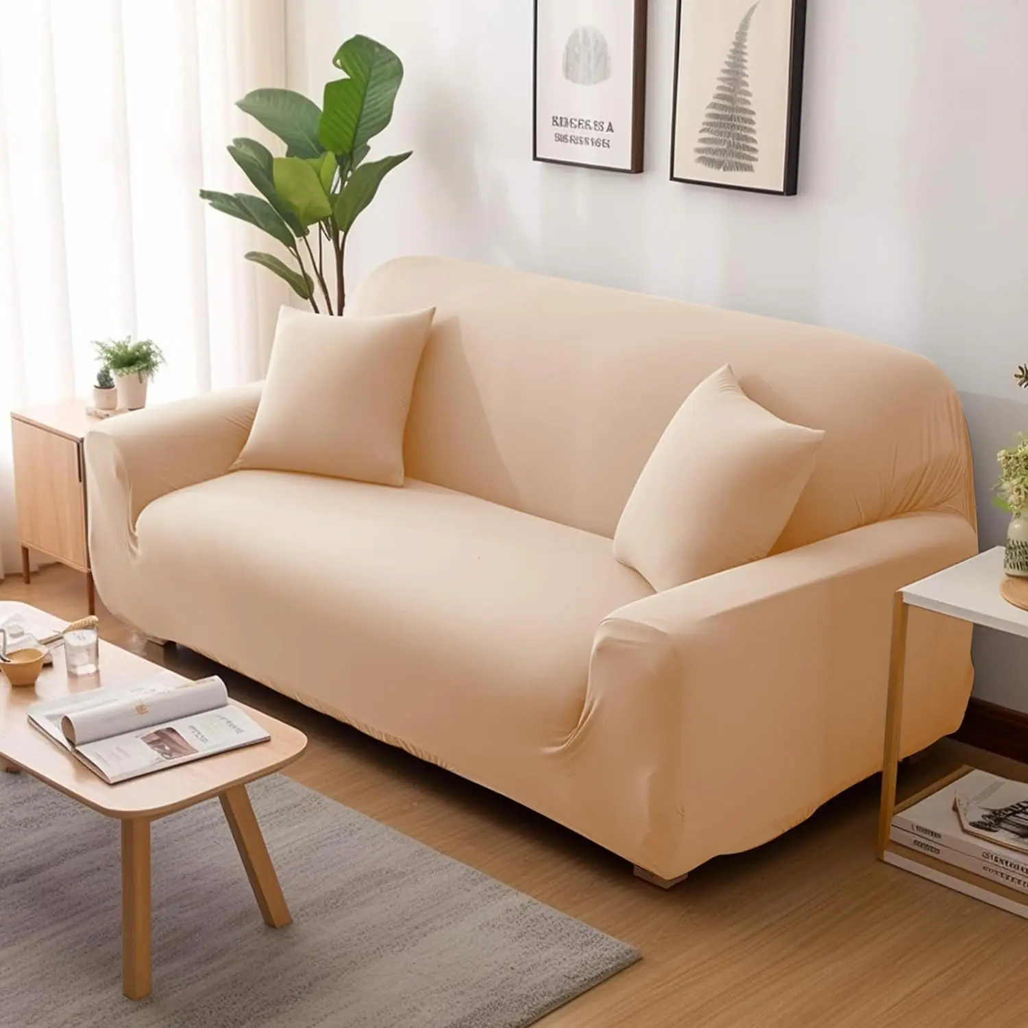 Premium Elastic Sofa Covers - Thickened Solid Color Slipcovers
