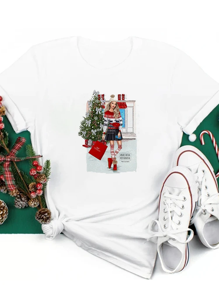 

Christmas 3D Printed T Christmas TShirt Women Print Women Top Snowman Print Women Gift New Year Print Short Sleeve Vacation