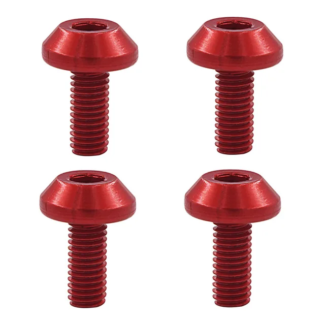 4 Pcs Bicycle Water Bottle Cage Bolt Cycling Accessories Kettle Holder Aluminum M5 Screw Handle Bikes Part for MTB Road Bike 4