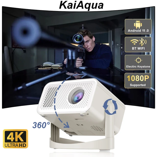 KaiAqua Projector HT23 PLUS 4K Android 11 Dual Wifi6 260ANSI Allwinner H713 BT5.0 1080P 1280*720P Home Cinema Outdoor Projetor 1